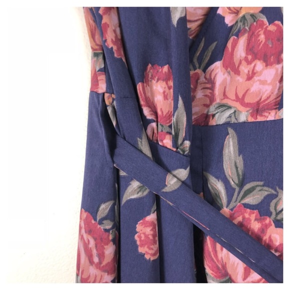 floral wrap maxi / cap sleeve kimono - Picture 2 of 8